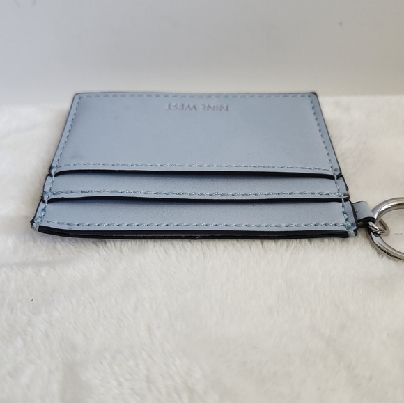 Nine West Leather Aqua Light Baby Blue Card Cash Case Wallet - Picture 5 of 8
